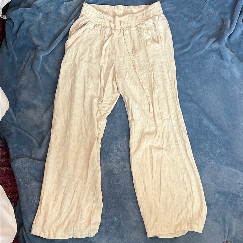 Sienna Sky Cream Wide-Leg Pants